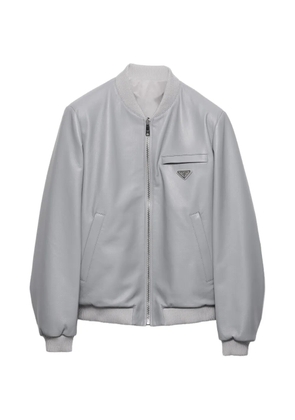 Prada nappa leather bomber jacket - Grey