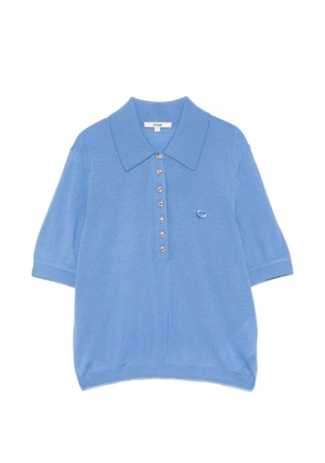 Maje short-sleeve knitted polo top - Blue