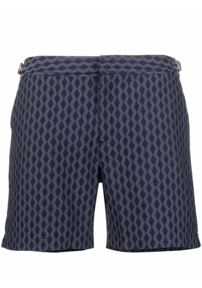 Orlebar Brown graphic-print swim-shorts - Blue