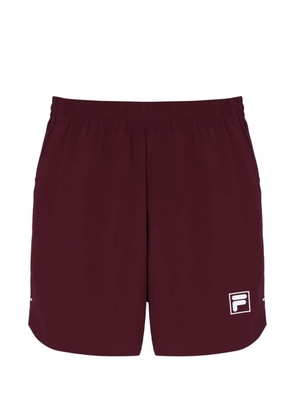 Fila Wine logo-patch elasticated shorts - Red