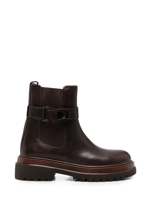 SERGIO MORETTI FIRENZE buckle-strap Chelsea boots - Brown