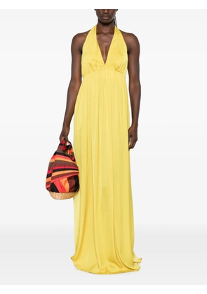 MOUTAKI halterneck maxi dress - Yellow