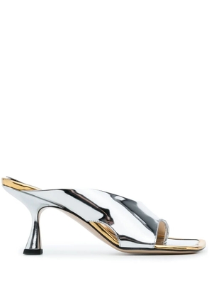 Wandler Julio metallic leather mules - Silver