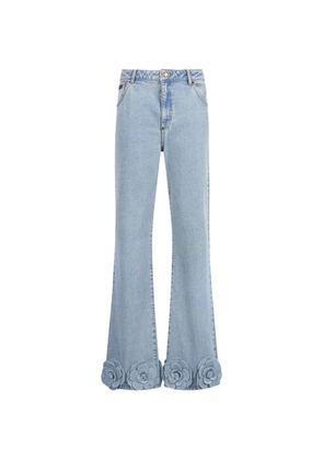 Philipp Plein strass-embellished floral-appliqué - Blue