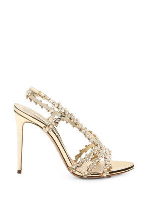 Casadei Julia C-Love crystal-embellished sandals - Gold