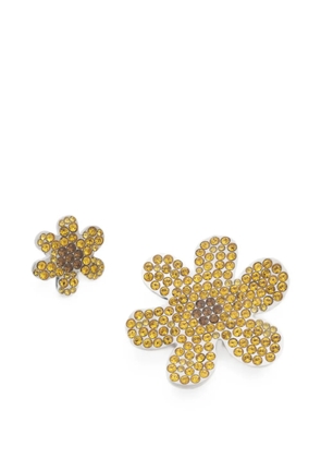 Marni rhinestone-embellished daisy brooches - Silver