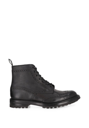 Todd Snyder brogue-detail pebbled-leather ankle boots - Black