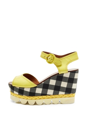Dolce & Gabbana Pre-Owned gingham wedge sandals - Yellow