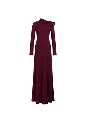 Alberta Ferretti off-shoulder side-slit maxi dress - Red
