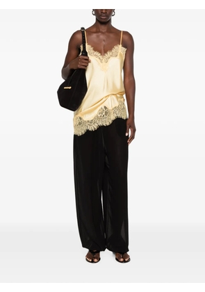 MANSPHIL V-neck lace-trim top - Yellow