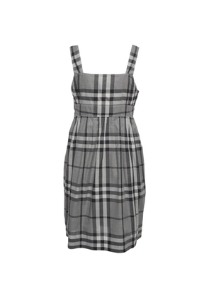 Burberry Pre-Owned plaid-print sleeveless midi dress - Grey