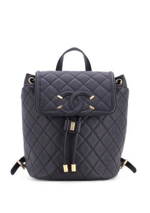 CHANEL Pre-Owned Filigree Quilted Caviar Small backpack - Black
