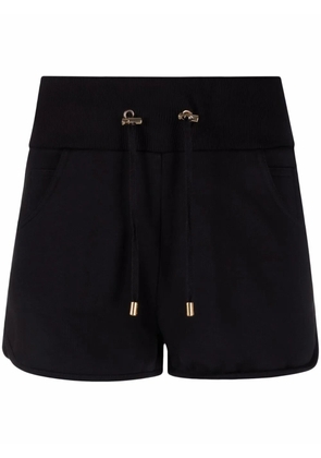 Balmain logo print knit shorts - Black
