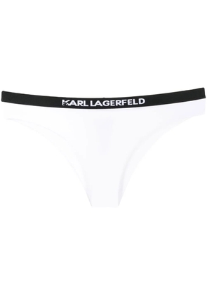Karl Lagerfeld logo-waisted bikini brief - White