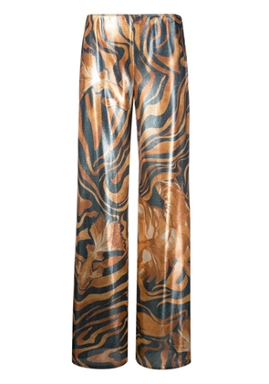 Alberta Ferretti swirl print wide leg trousers - Blue