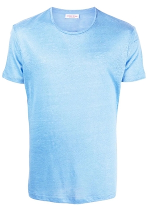 Orlebar Brown logo-patch linen T-shirt - Blue