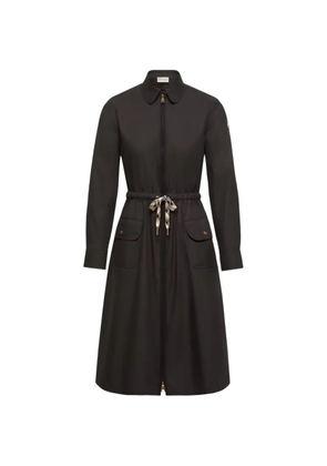 Moncler drawstring zip-up midi dress - Black