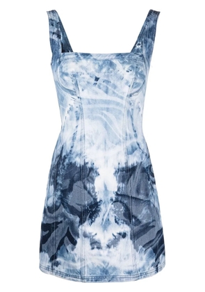 Alberta Ferretti bleached denim mini dress - Blue