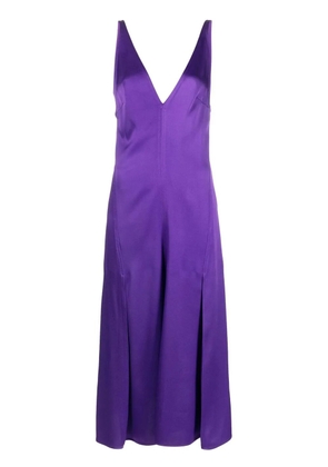 Victoria Beckham panelled V-neck midi dress - Purple