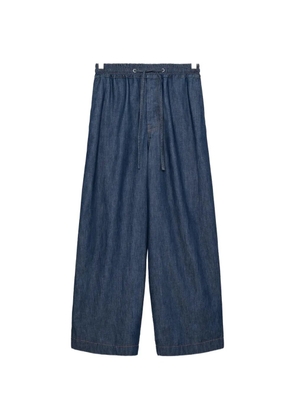LOEWE drawstring chambray trousers - Blue