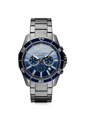 Armani Exchange textured-dial 44mm chronograph watch - Blue