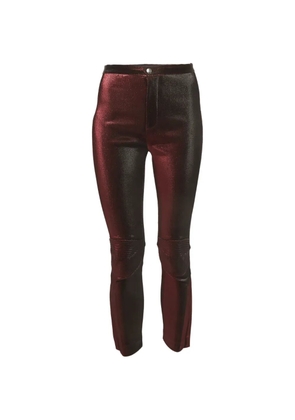 AREA knitted-knee straight-leg trousers - Red