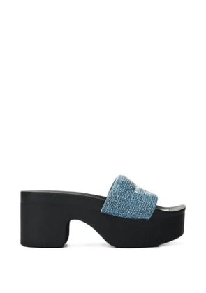 Alexander Wang crystal-embellished denim sandals - Blue