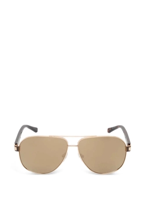 GUESS EYEWEAR pilot-frame logo-plaque sunglasses - Brown