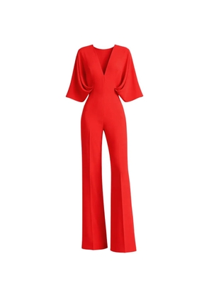 Gemy Maalouf V-neck cape-sleeve jumpsuit - Red