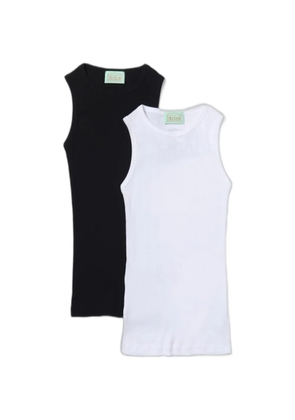 Aries logo-print ribbed tank top (set of two) - White