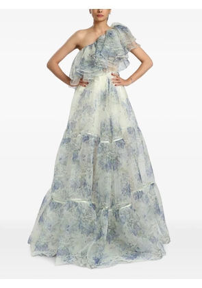 MIAU by Clara Rotescu ruffled one-shoulder maxi dress - Blue