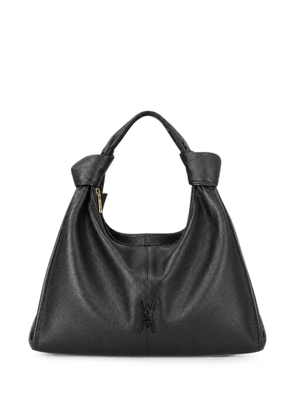 VISONA` Alma knotted pebbled-texture handbag - Black
