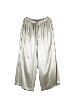 Ann Demeulemeester piped-trim drawstring palazzo pants - Neutrals