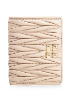Miu Miu Matelassé leather wallet - Neutrals