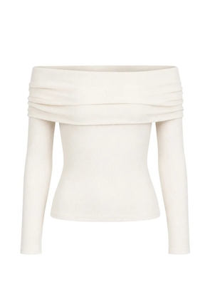 Petar Petrov Bodywork off-shoulder ribbed top - Neutrals