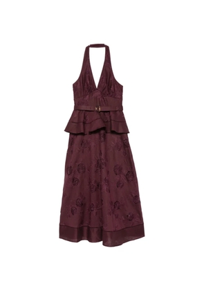 Self-Portrait V-neck embroidered midi dress