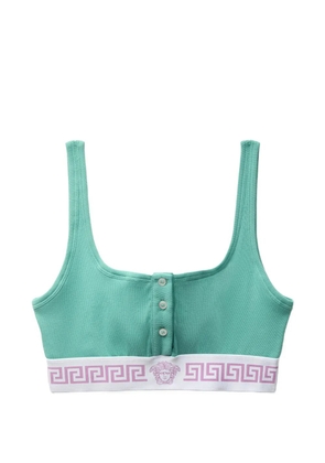 Versace ribbed cotton bralette - Green