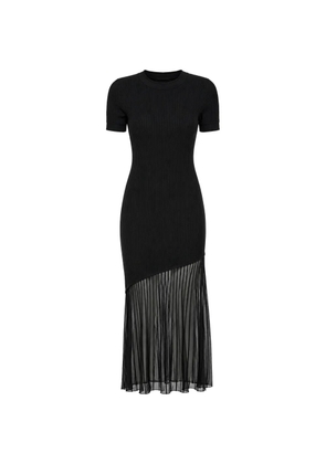 Claudie Pierlot ribbed-knit asymmetric-hem dress - Black