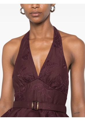 Self-Portrait floral-embroidered midi dress