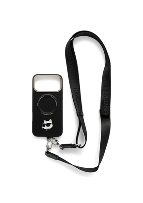 Karl Lagerfeld Choupette logo-strap iphone 17 Pro Max case - Black