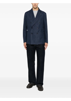 Tagliatore double-breasted peak-lapel blazer - Blue