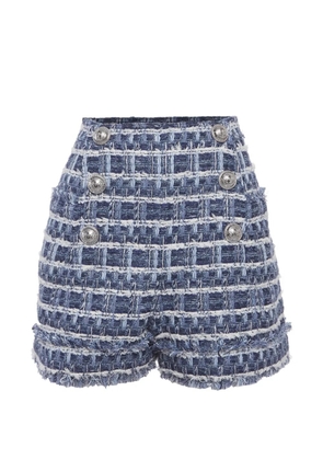 Balmain Pre-Owned tweed shorts - Blue