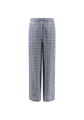 DUNST check-pattern wide-leg trousers - Blue
