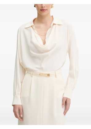 SIMONA CORSELLINI chain-embellished draped blouse - Neutrals