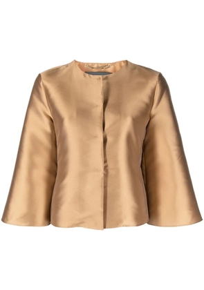 Alberta Ferretti satin cropped jacket - Gold