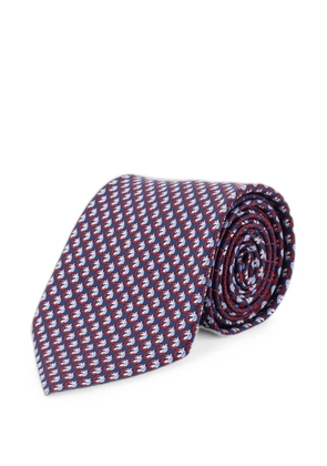 Ferragamo Gancini Pegasus-print tie - Blue