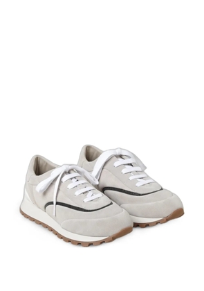 Brunello Cucinelli suede-finish panelled sneakers - Grey