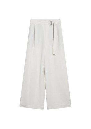 Brunello Cucinelli pleat-detail belted trousers - White