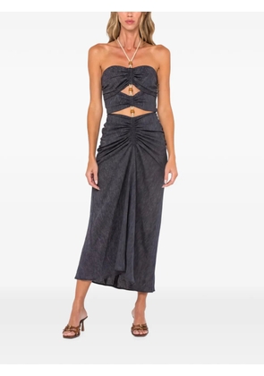 JBQ Montauk cut-out ruched midi dress - Grey