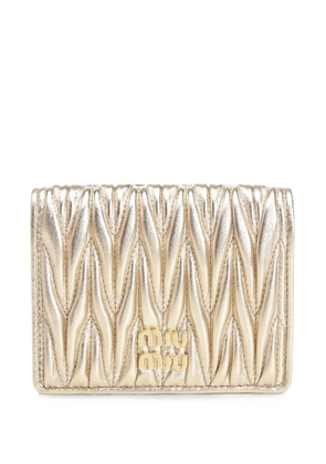 Miu Miu Matelassé leather wallet - Gold
